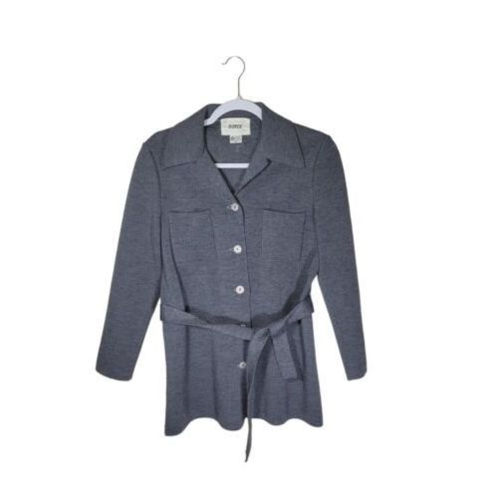 Dorce Women's Long Sleeves Button Front Virgin Wool Gray Cardigan Size S